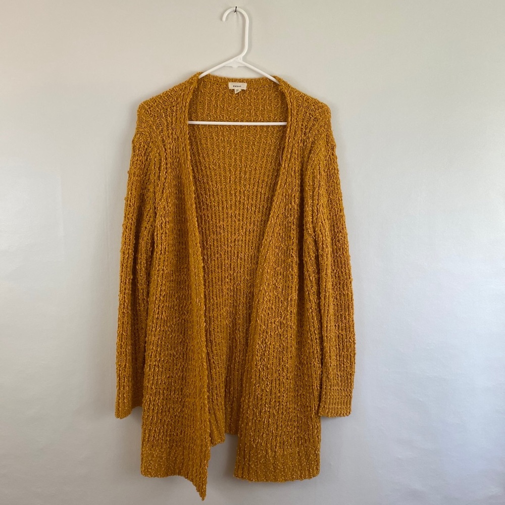 Debut Yellow Popcorn Cardigan Sweater Duster